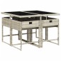 vidaXL Set comedor de jardín 5 pzas cojines ratán sintético gris claro vidaXL Set comedor de jardín 5 pzas cojines ratán sintético gris claro