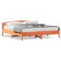 vidaXL Estructura cama con cabecero madera pino marrón cera 200x200 cm