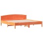 vidaXL Estructura cama con cabecero madera pino marrón cera 200x200 cm