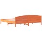 vidaXL Estructura cama con cabecero madera pino marrón cera 200x200 cm