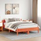 vidaXL Estructura cama con cabecero madera pino marrón cera 150x200 cm vidaXL Estructura cama con cabecero madera pino marrón cera 150x200 cm