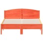 vidaXL Estructura cama con cabecero madera pino marrón cera 150x200 cm vidaXL Estructura cama con cabecero madera pino marrón cera 150x200 cm