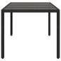 vidaXL Mesa de jardín superficie de vidrio ratán PE negro 190x90x75 cm vidaXL Mesa de jardín superficie de vidrio ratán PE negro 190x90x75 cm