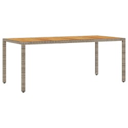 vidaXL Mesa de jardín superficie madera acacia ratán gris 190x90x75cm