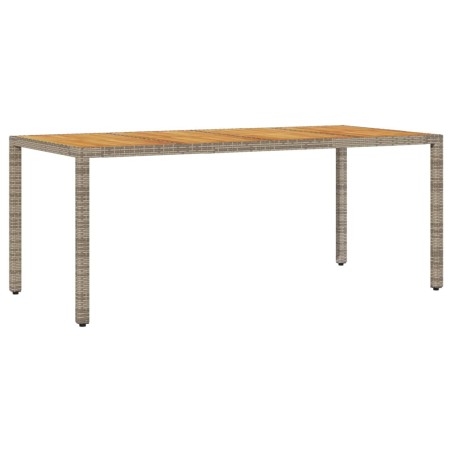 vidaXL Mesa de jardín superficie madera acacia ratán gris 190x90x75cm