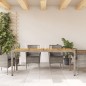 vidaXL Mesa de jardín superficie madera acacia ratán gris 190x90x75cm vidaXL Mesa de jardín superficie madera acacia ratán gris 190x90x75cm