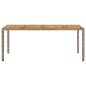 vidaXL Mesa de jardín superficie madera acacia ratán gris 190x90x75cm vidaXL Mesa de jardín superficie madera acacia ratán gris 190x90x75cm