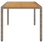 vidaXL Mesa de jardín superficie madera acacia ratán gris 190x90x75cm vidaXL Mesa de jardín superficie madera acacia ratán gris 190x90x75cm