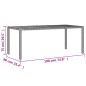 vidaXL Mesa de jardín superficie madera acacia ratán gris 190x90x75cm vidaXL Mesa de jardín superficie madera acacia ratán gris 190x90x75cm