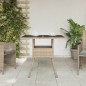 vidaXL Mesa de jardín superficie de vidrio ratán PE beige 80x80x75 cm vidaXL Mesa de jardín superficie de vidrio ratán PE beige 80x80x75 cm