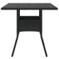 vidaXL Mesa de jardín superficie de vidrio ratán PE negro 80x80x75 cm vidaXL Mesa de jardín superficie de vidrio ratán PE negro 80x80x75 cm