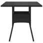 vidaXL Mesa de jardín superficie de vidrio ratán PE negro 80x80x75 cm vidaXL Mesa de jardín superficie de vidrio ratán PE negro 80x80x75 cm