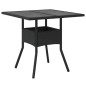 vidaXL Mesa de jardín superficie de vidrio ratán PE negro 80x80x75 cm vidaXL Mesa de jardín superficie de vidrio ratán PE negro 80x80x75 cm