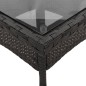 vidaXL Mesa de jardín superficie de vidrio ratán PE negro 80x80x75 cm vidaXL Mesa de jardín superficie de vidrio ratán PE negro 80x80x75 cm