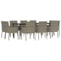 vidaXL Set comedor jardín 11 pzas y cojines ratán sintético negro gris vidaXL Set comedor jardín 11 pzas y cojines ratán sintético negro gris