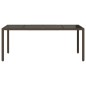 vidaXL Mesa de jardín superficie de vidrio ratán PE marrón 190x90x75cm vidaXL Mesa de jardín superficie de vidrio ratán PE marrón 190x90x75cm