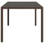 vidaXL Mesa de jardín superficie de vidrio ratán PE marrón 190x90x75cm vidaXL Mesa de jardín superficie de vidrio ratán PE marrón 190x90x75cm