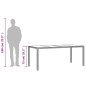 vidaXL Mesa de jardín superficie de vidrio ratán PE marrón 190x90x75cm vidaXL Mesa de jardín superficie de vidrio ratán PE marrón 190x90x75cm