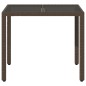 vidaXL Mesa de jardín superficie de vidrio ratán PE marrón 90x90x75 cm vidaXL Mesa de jardín superficie de vidrio ratán PE marrón 90x90x75 cm