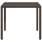 vidaXL Mesa de jardín superficie de vidrio ratán PE marrón 90x90x75 cm vidaXL Mesa de jardín superficie de vidrio ratán PE marrón 90x90x75 cm