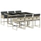vidaXL Set comedor jardín 7 pzas y cojines ratán sintético gris claro vidaXL Set comedor jardín 7 pzas y cojines ratán sintético gris claro