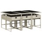 vidaXL Set comedor jardín 7 pzas y cojines ratán sintético gris claro vidaXL Set comedor jardín 7 pzas y cojines ratán sintético gris claro