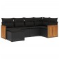 vidaXL Set de sofás de jardín 6 piezas y cojines ratán sintético negro vidaXL Set de sofás de jardín 6 piezas y cojines ratán sintético negro