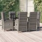 vidaXL Set comedor jardín 7 pzas y cojines ratán sintético negro gris vidaXL Set comedor jardín 7 pzas y cojines ratán sintético negro gris
