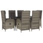 vidaXL Set comedor jardín 7 pzas y cojines ratán sintético negro gris vidaXL Set comedor jardín 7 pzas y cojines ratán sintético negro gris