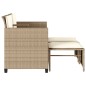 vidaXL Sofá de jardín 2 plazas con mesa y taburetes ratán PE beige vidaXL Sofá de jardín 2 plazas con mesa y taburetes ratán PE beige