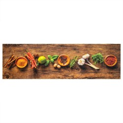 vidaXL Alfombra de cocina lavable terciopelo dibujo especias 45x150 cm