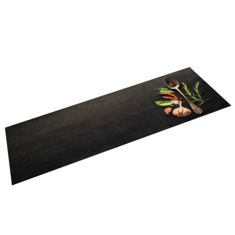 vidaXL Alfombra de cocina lavable terciopelo dibujo especias 45x150 cm vidaXL Alfombra de cocina lavable terciopelo dibujo especias 45x150 cm