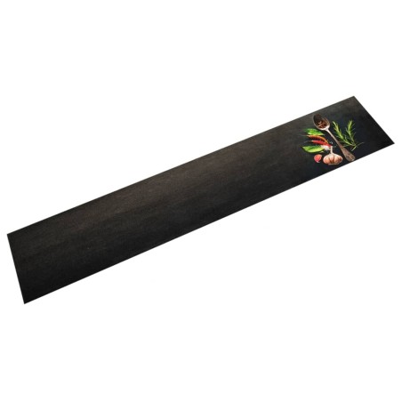 vidaXL Alfombra de cocina lavable terciopelo dibujo especias 60x300 cm