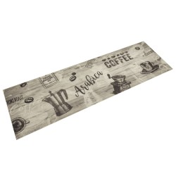vidaXL Alfombra de cocina lavable terciopelo gris café 45x150 cm