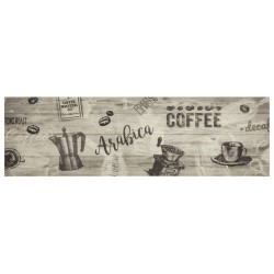 vidaXL Alfombra de cocina lavable terciopelo gris café 45x150 cm