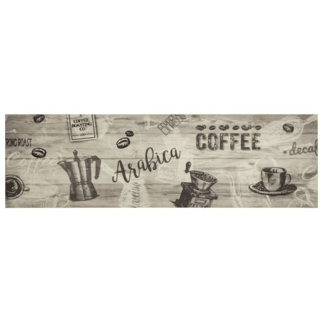 vidaXL Alfombra de cocina lavable terciopelo gris café 45x150 cm