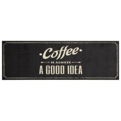 vidaXL Alfombra de cocina lavable terciopelo texto café 60x180 cm