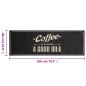 vidaXL Alfombra de cocina lavable terciopelo texto café 60x180 cm vidaXL Alfombra de cocina lavable terciopelo texto café 60x180 cm