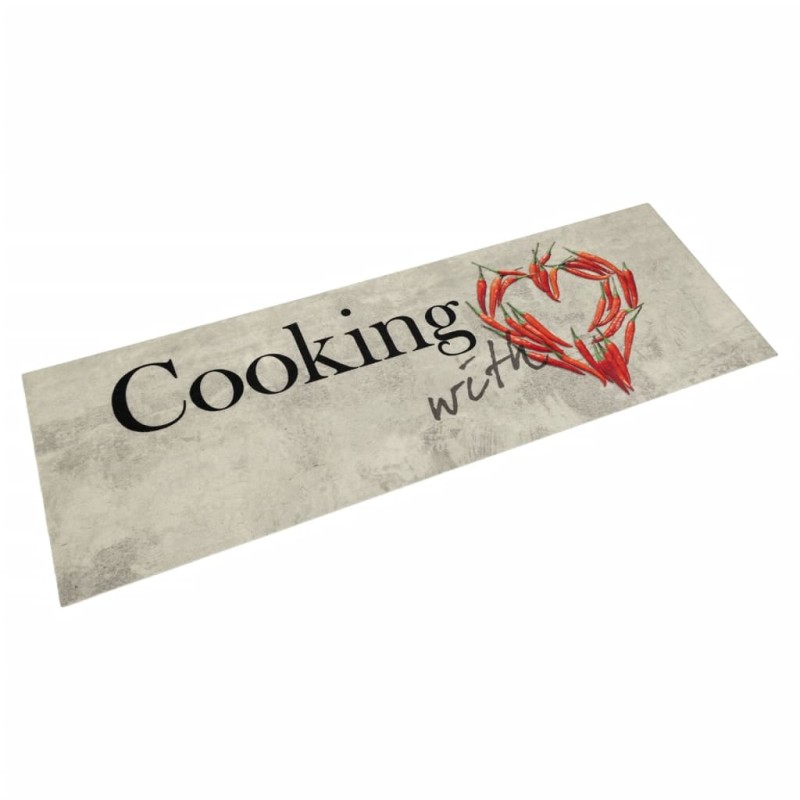 vidaXL Alfombra de cocina lavable terciopelo Peper Cooking 60x180 cm