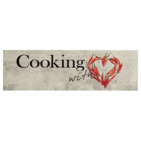 vidaXL Alfombra de cocina lavable terciopelo Peper Cooking 60x180 cm