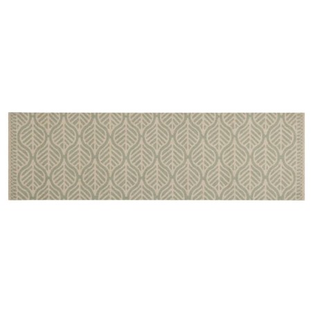 vidaXL Alfombra de cocina lavable terciopelo hojas 45x150 cm