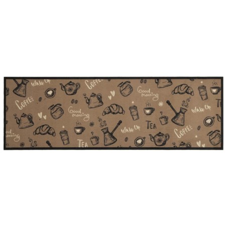 vidaXL Alfombra de cocina lavable terciopelo marrón Morning 60x180 cm