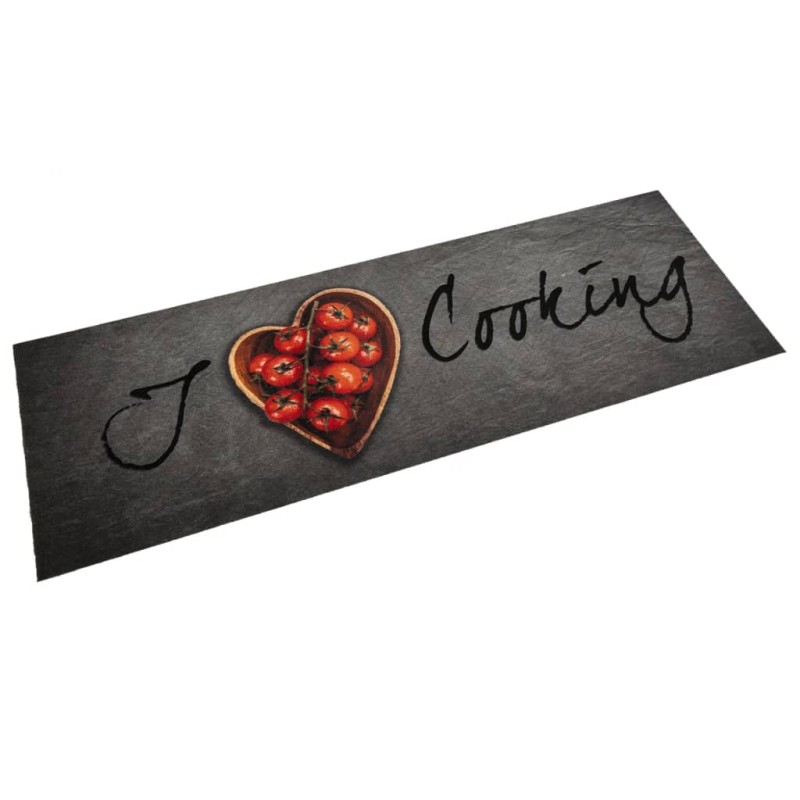 vidaXL Alfombra de cocina lavable terciopelo texto Cooking 60x180 cm vidaXL Alfombra de cocina lavable terciopelo texto Cooking 60x180 cm