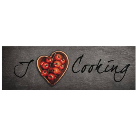 vidaXL Alfombra de cocina lavable terciopelo texto Cooking 60x180 cm