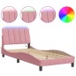 vidaXL Estructura de cama con luces LED terciopelo rosa 80x200 cm vidaXL Estructura de cama con luces LED terciopelo rosa 80x200 cm