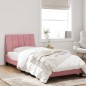 vidaXL Estructura de cama con luces LED terciopelo rosa 80x200 cm vidaXL Estructura de cama con luces LED terciopelo rosa 80x200 cm