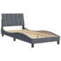 vidaXL Estructura cama con luces LED terciopelo gris oscuro 90x190 cm