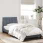 vidaXL Estructura cama con luces LED terciopelo gris oscuro 90x190 cm