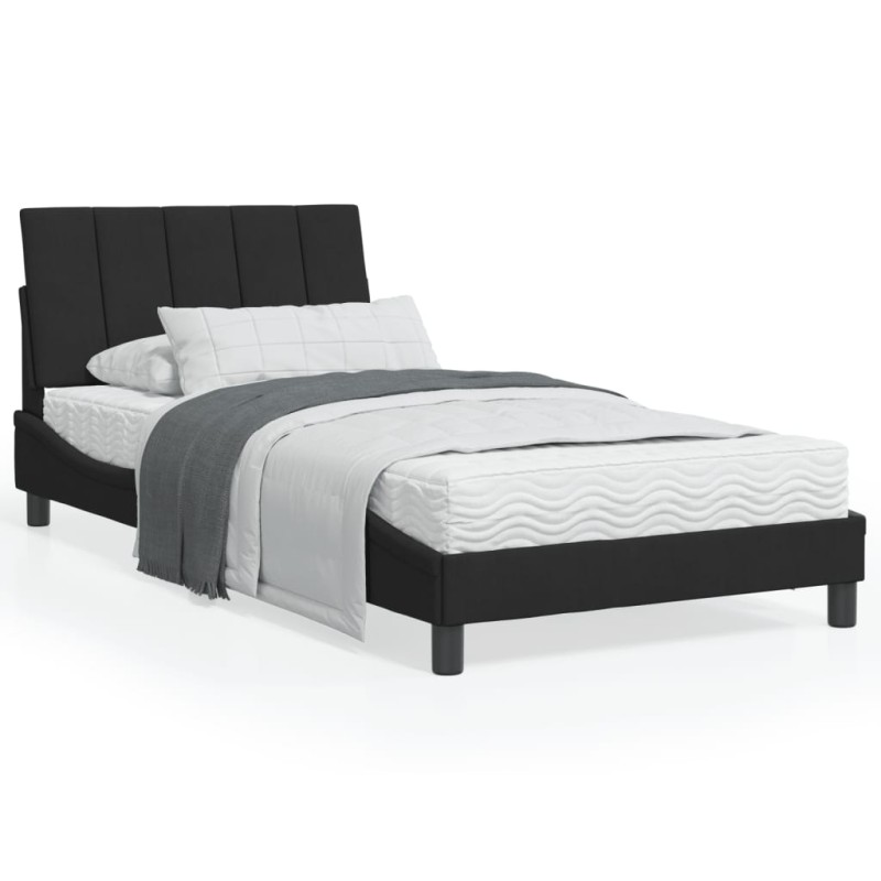 vidaXL Estructura de cama con luces LED terciopelo negro 100x200 cm vidaXL Estructura de cama con luces LED terciopelo negro 100x200 cm