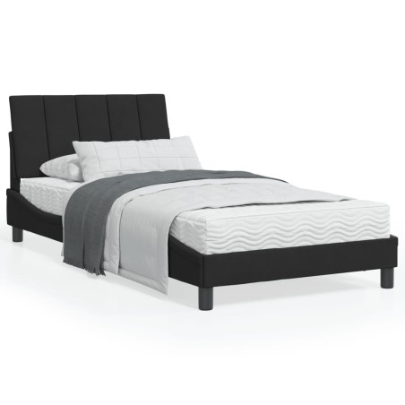 vidaXL Estructura de cama con luces LED terciopelo negro 100x200 cm